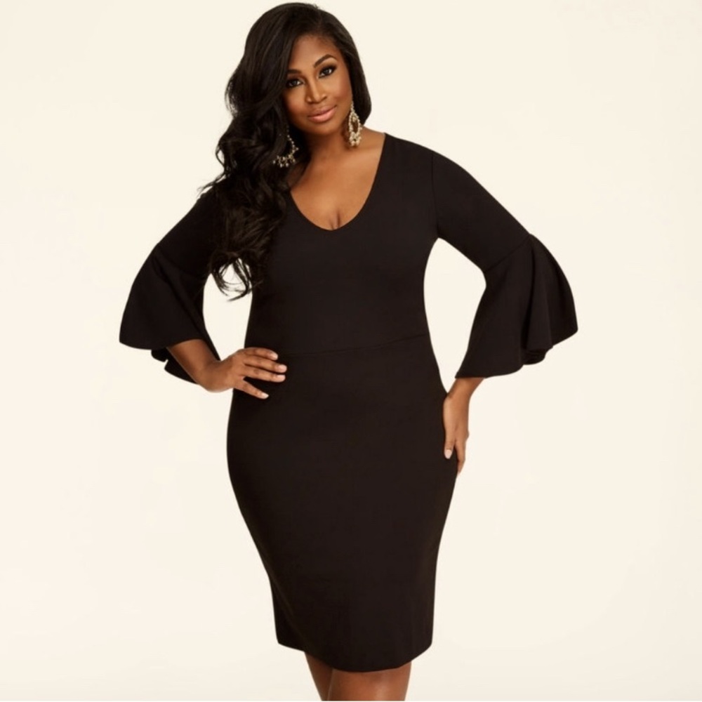 Ashley Stewart bell sleeve sheath dress. Great dress.